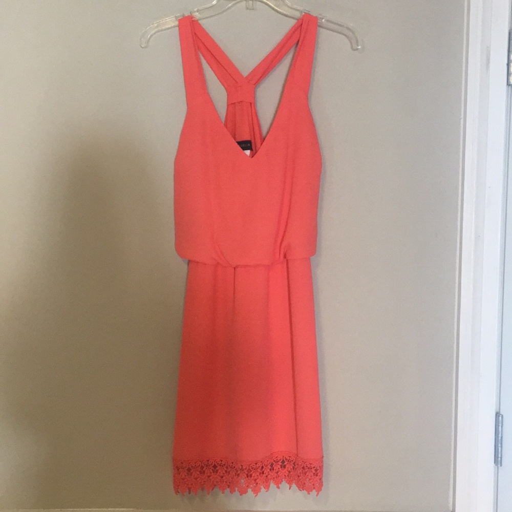 B Darlin Coral Embroidered dress